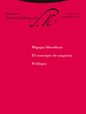 cover image of Migajas filosóficas. El concepto de angustia. Prólogos